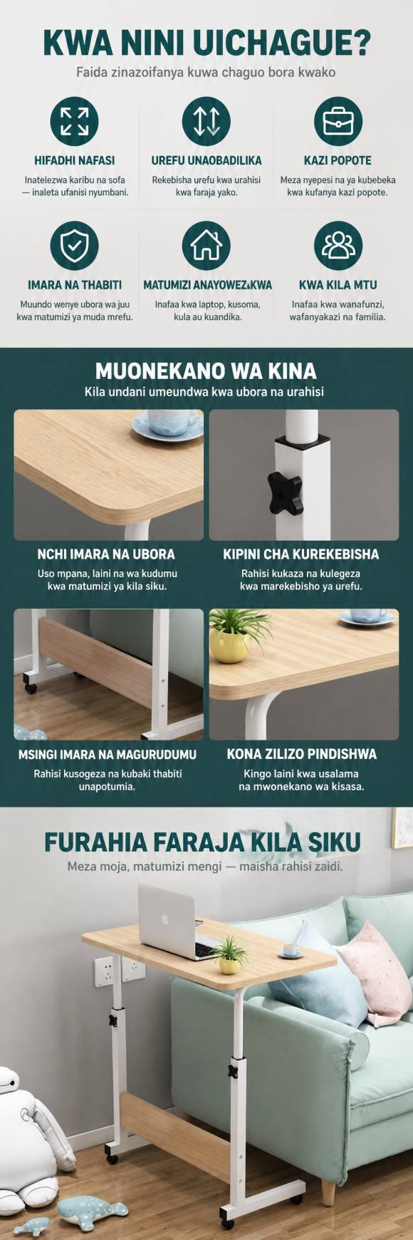 Adjustable Portable Upright Office Desk For Home