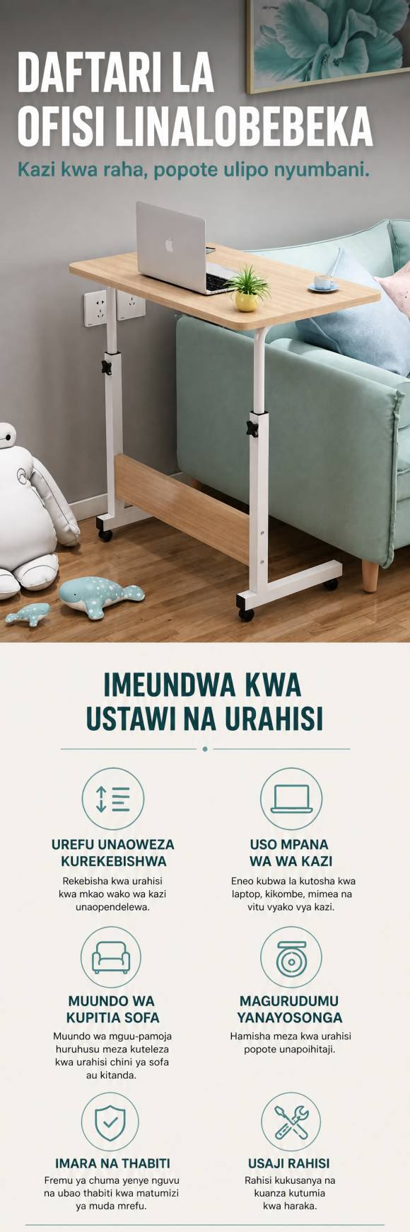 Adjustable Portable Upright Office Desk For Home