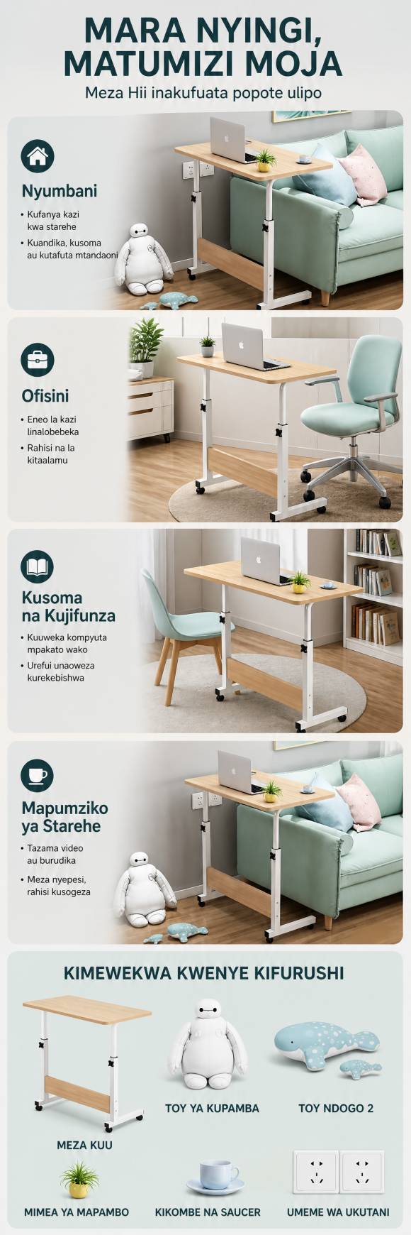 Adjustable Portable Upright Office Desk For Home
