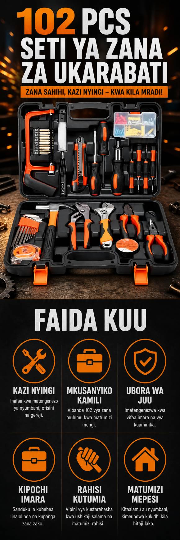 102 PCS Multi-Purpose Repair Tool Set