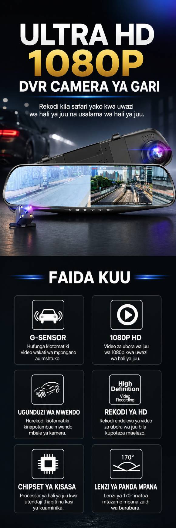 Ultra HD 1080p DVR Car Camera
