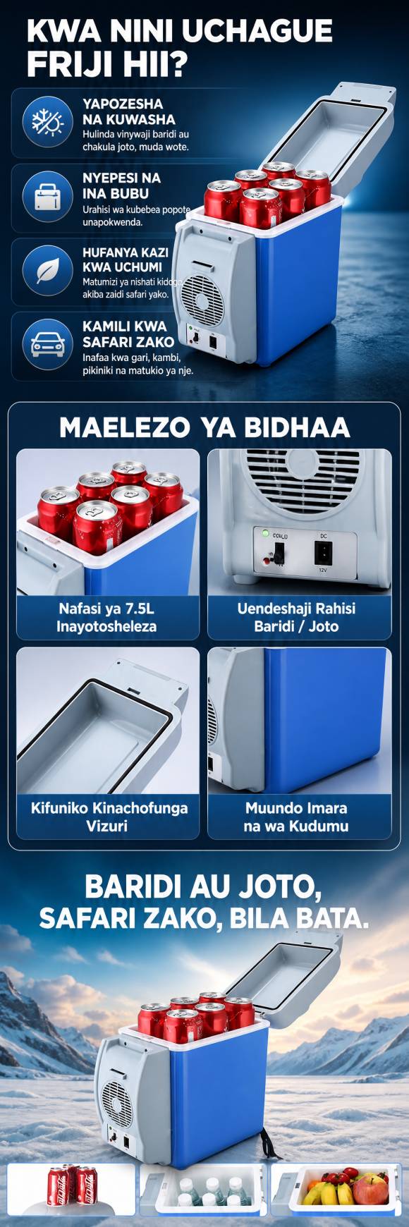 7.5 L Portable Warming and cooling car Refrigerator