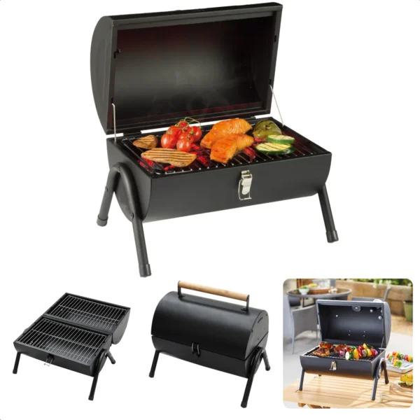 Portable Double BBQ Grill ( Black )