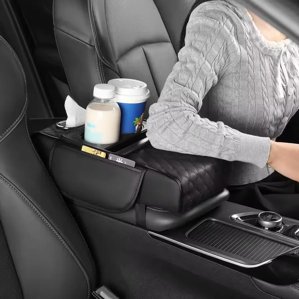 Multifunctional PU Leather Car Armrest Box Mat