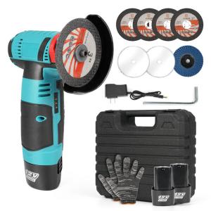 Angle Grinder 12V Lithium-Ion Rechargeable Cordless Trigger Lightweight Stainless Steel Polishing Grinding