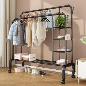 Double Pole Clothes Rack Iron Hanger for Home & Hotel