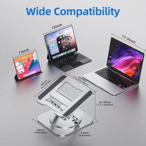 Foldable Adjustable Computer Laptop Stand Holder Ergonomic 360° Rotating Base