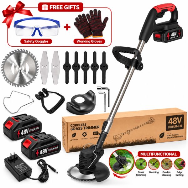48V Cordless Weed Wacker, 3-in-1 Lawn Edger Grass Trimmer