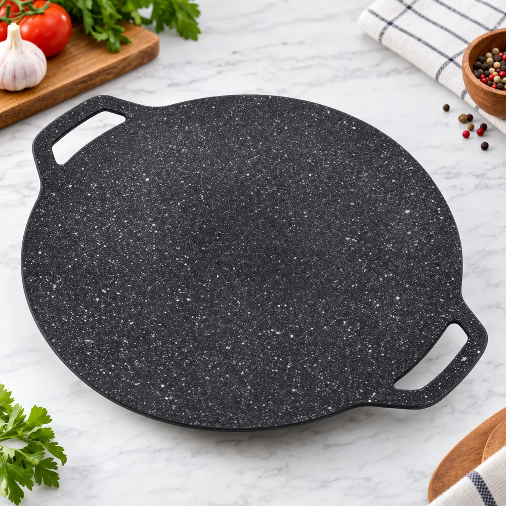 Non-Stick Round Baking Pan Grill Multifunctional Stove Plate for Indoor & Outdoor Cooking