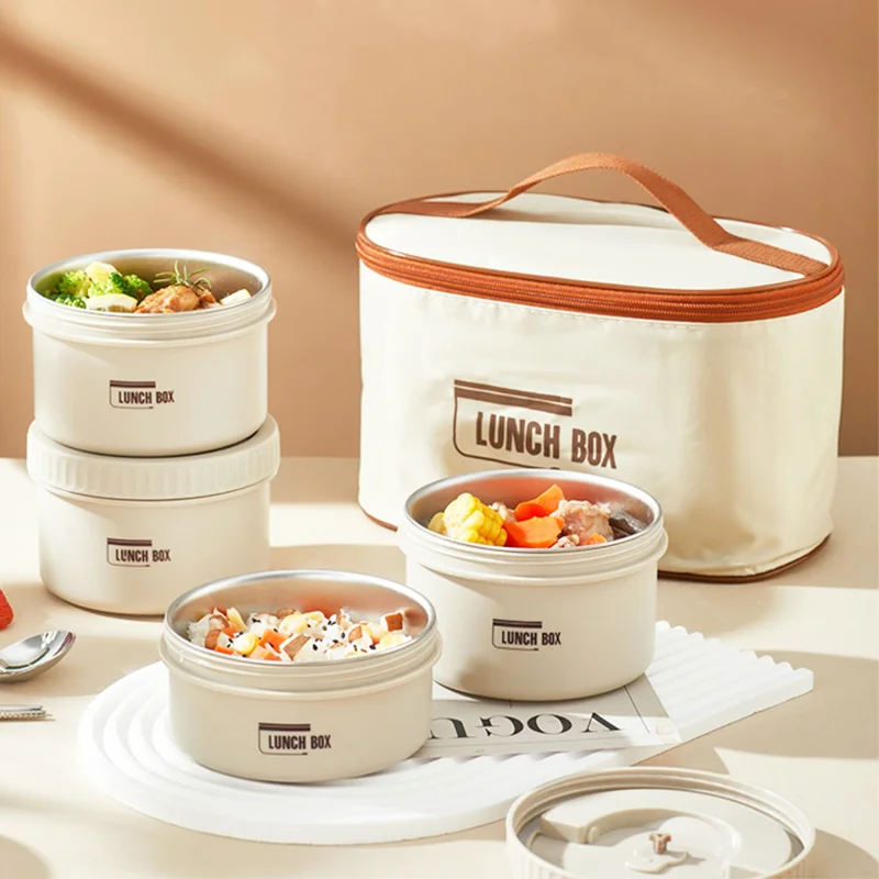 4PCs Stainless Steel Heat Insulated Boxes