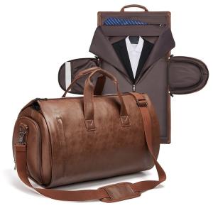 New Soft Leather Folding Suit Storage Bag for Women and Men,Fashion Designer Large Capacity Hand Luggage Fitness Travel Bag